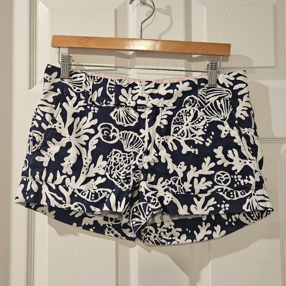 Lilly Pulitzer Barclay Shorts | Navy Coral Reef Print | Women's 4